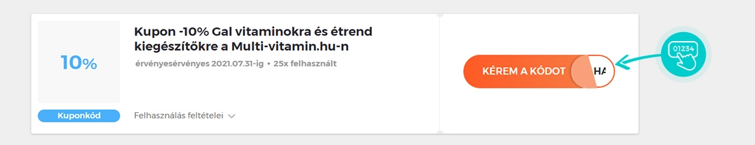 Példa egy Multi-vitamin kuponkódra