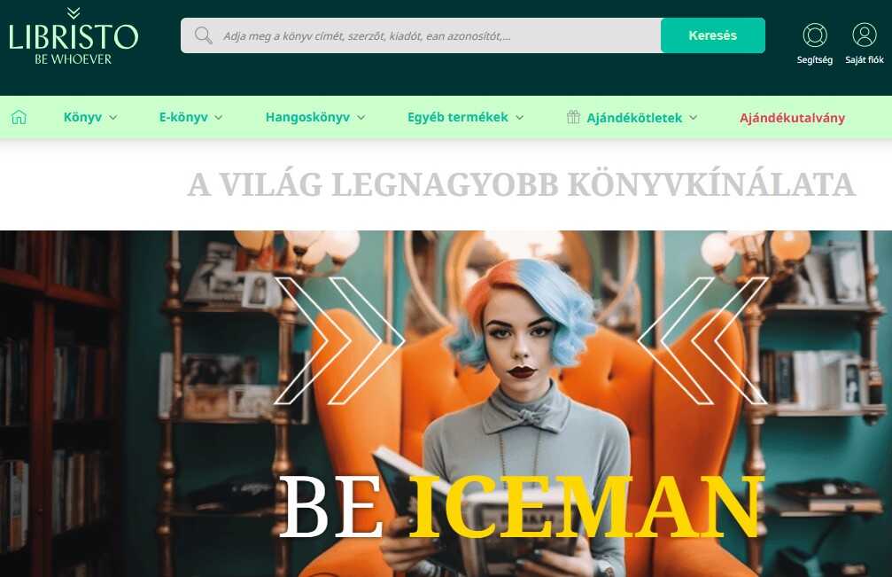 a webáruház főoldala