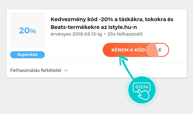 Példa egy iStyle kuponkódra