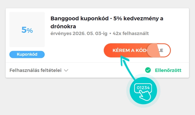 Példa egy Banggood kuponkódra