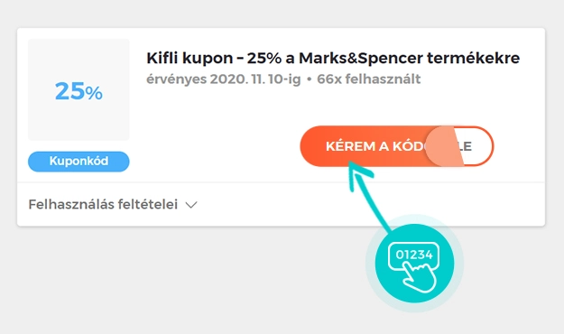 Példa egy Kifli kuponkódra