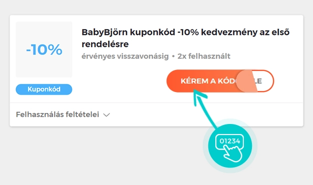Példa egy BabyBjörn kuponkódra