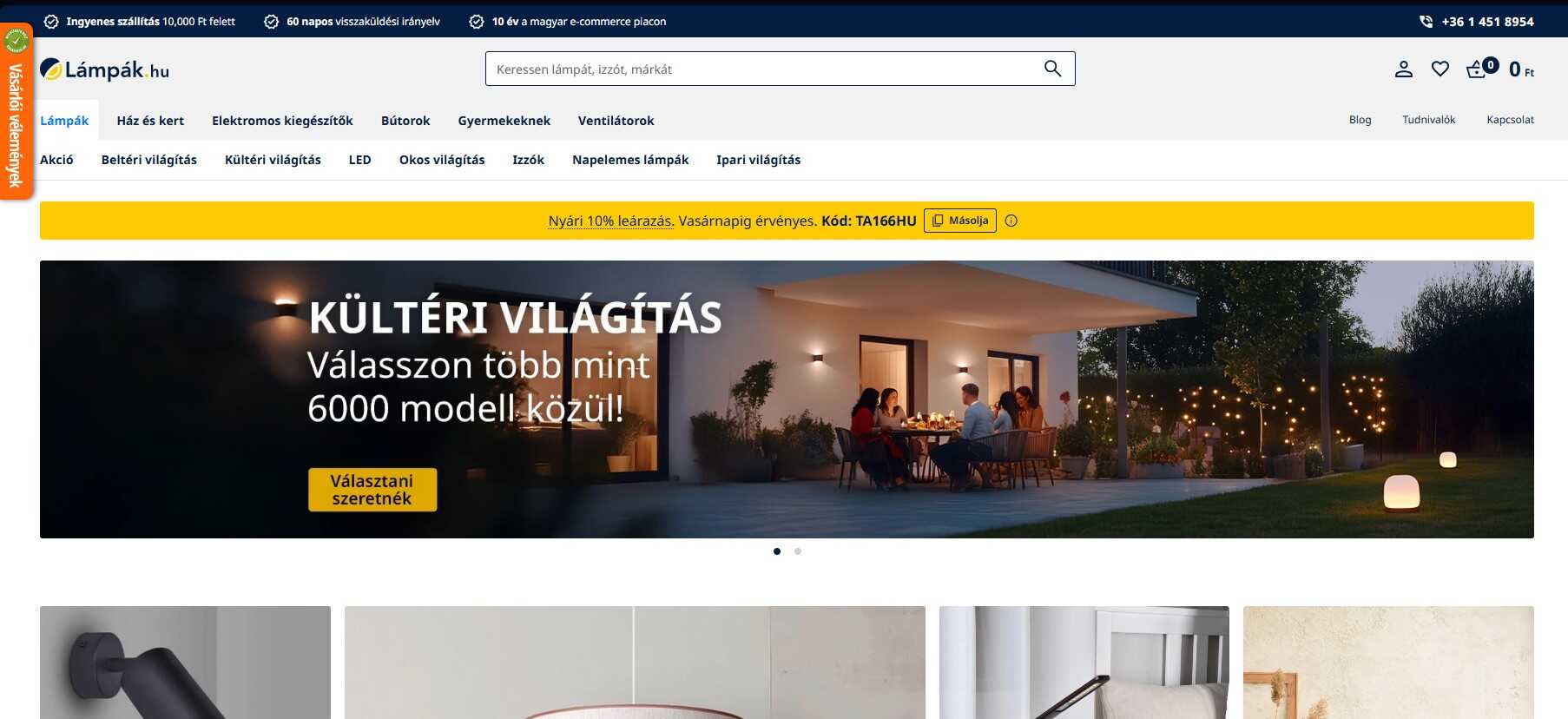 ház körüli kültéri világítás