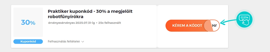 Példa egy Praktiker kuponkódra