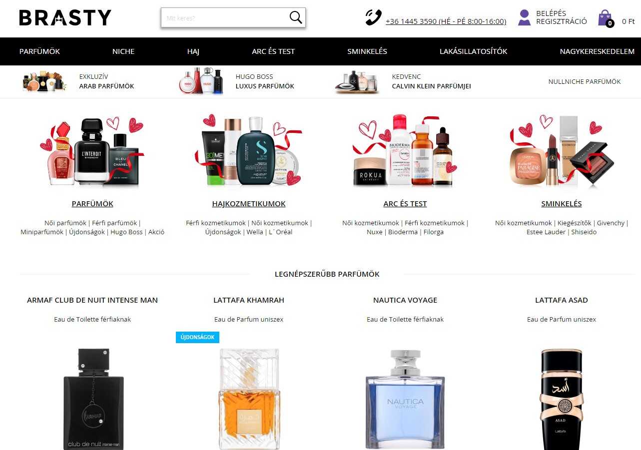 Parfümök a webshopban