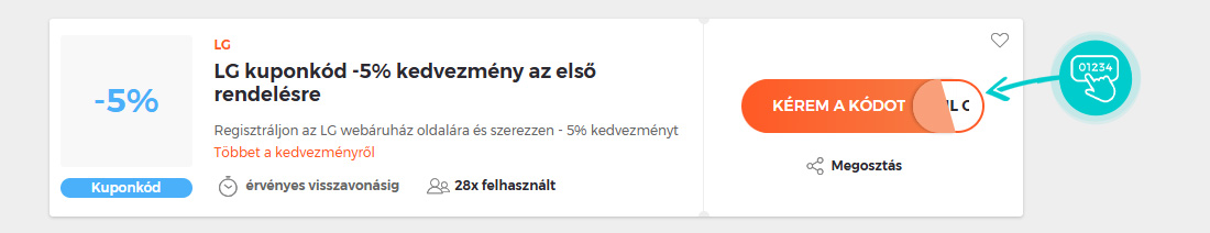 Példa egy LG kuponkódra