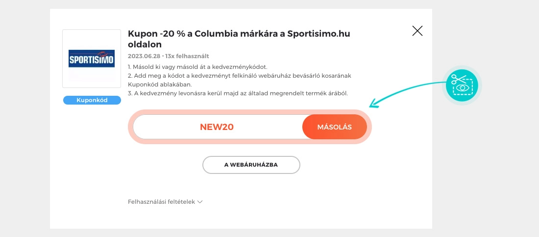 Útmutató egy Sportisimo kuponkód bemásolásához
