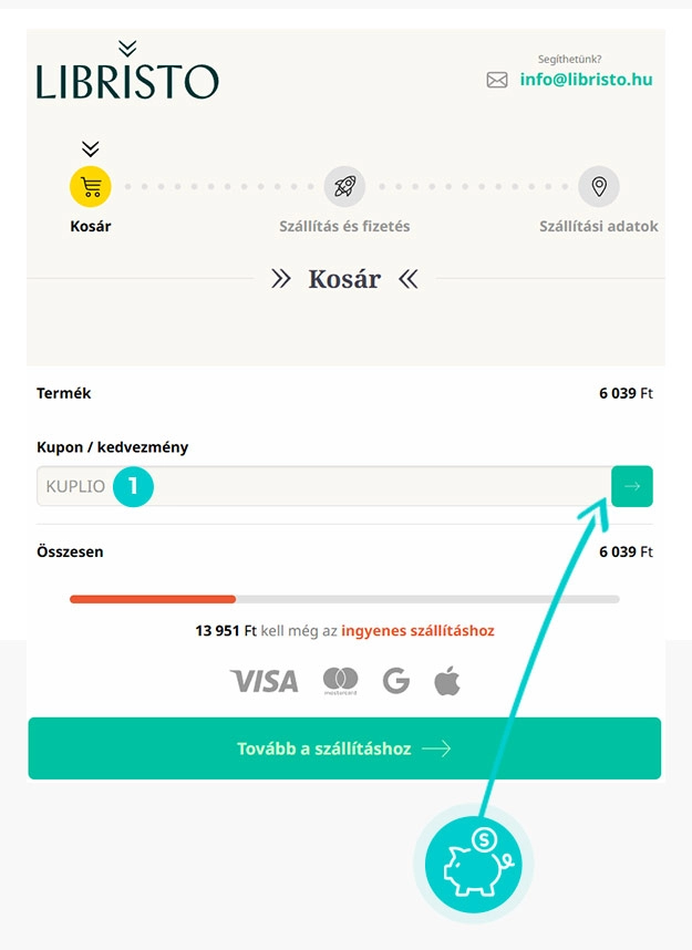 Útmutató egy Libristo kuponkód beváltásához