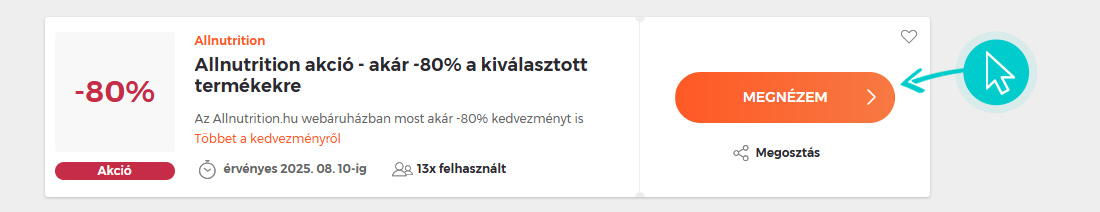 Allnutrition akciók felhasználása