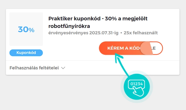 Példa egy Praktiker kuponkódra