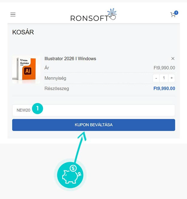 Útmutató egy Ronsoft kuponkód beváltásához
