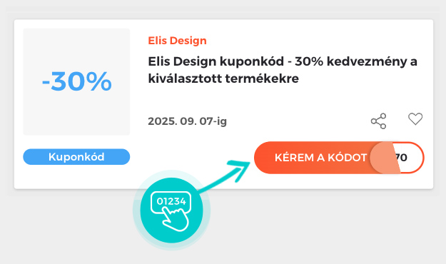 Példa egy Elis Design kuponkódra