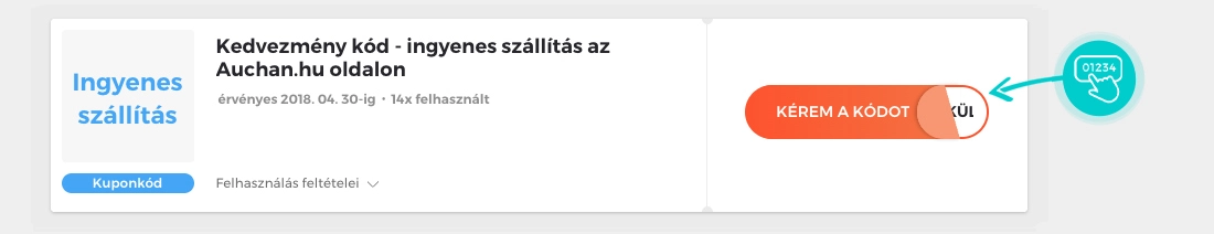 Példa egy Auchan kuponkódra
