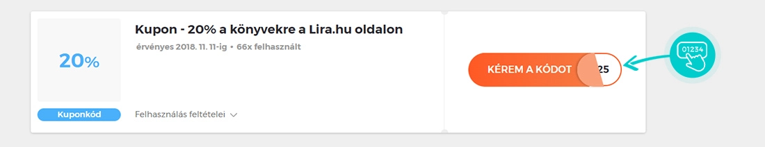 Példa egy Líra kuponkódra