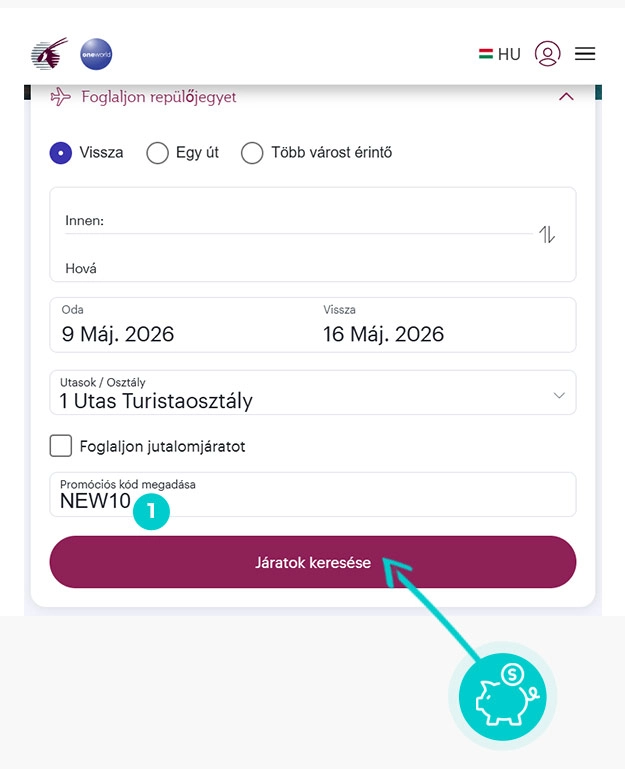 Útmutató egy Qatar Airways kuponkód beváltásához
