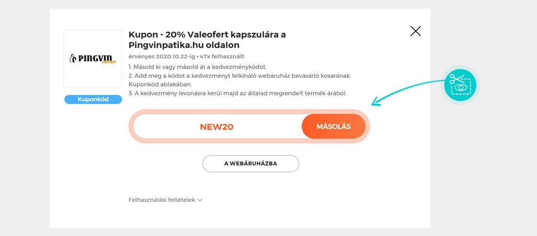 Útmutató egy Pingvin Patika kuponkód bemásolásához