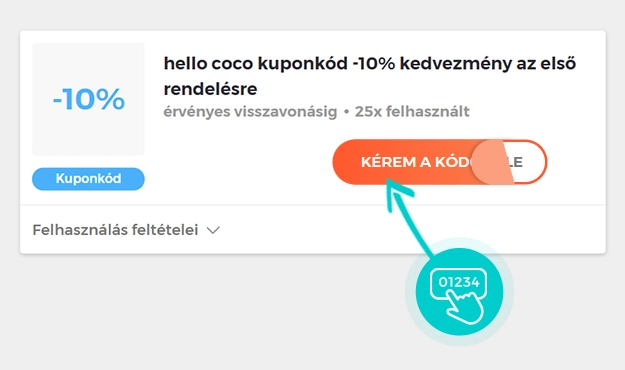 Példa egy hello coco kuponkódra
