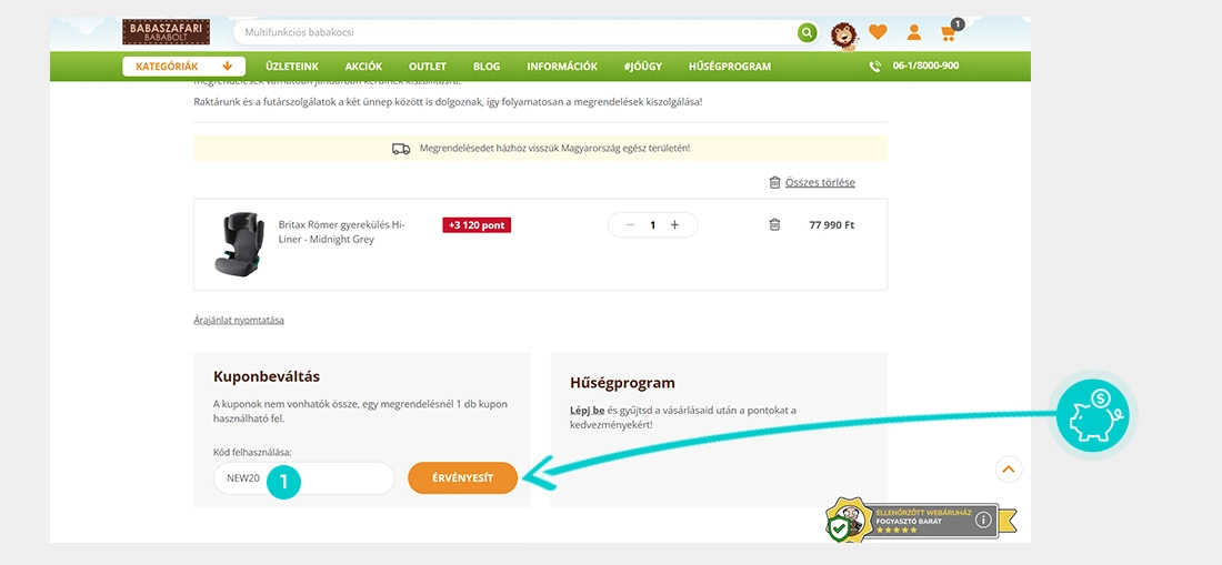 Útmutató egy Babaszafari Bababolt kuponkód beváltásához