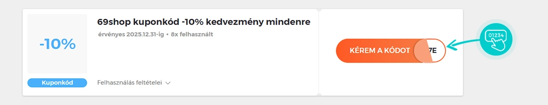 Példa egy 69shop kuponkódra