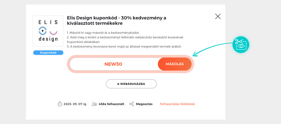 Útmutató egy Elis Design kuponkód bemásolásához