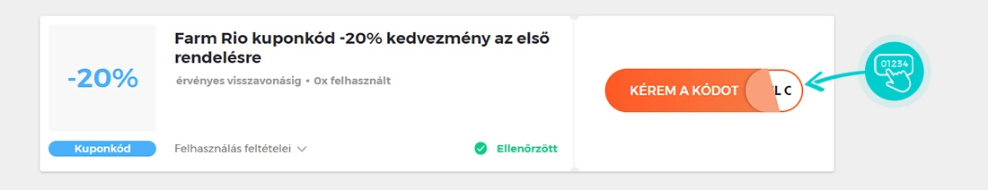 Példa egy Farm Rio kuponkódra