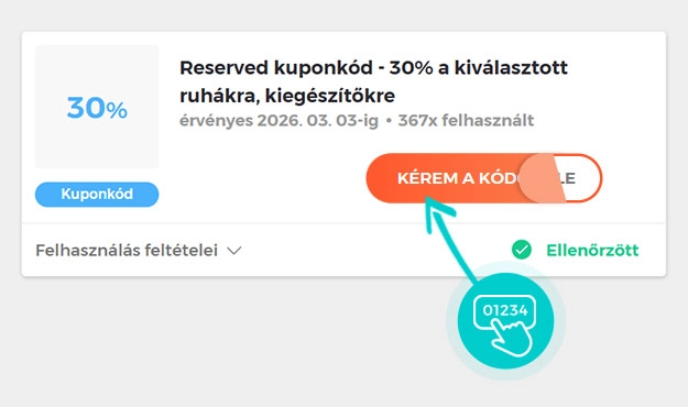 Példa egy Reserved kuponkódra