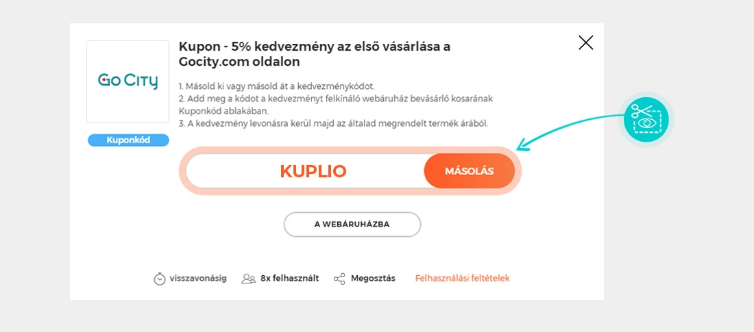 Útmutató egy Go City kuponkód bemásolásához