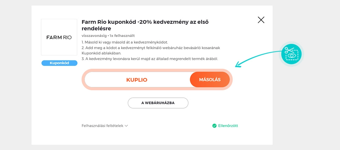 Útmutató egy Farm Rio kuponkód bemásolásához