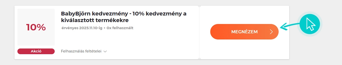 BabyBjörn akciók felhasználása