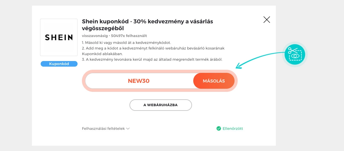 Útmutató egy Shein kuponkód bemásolásához