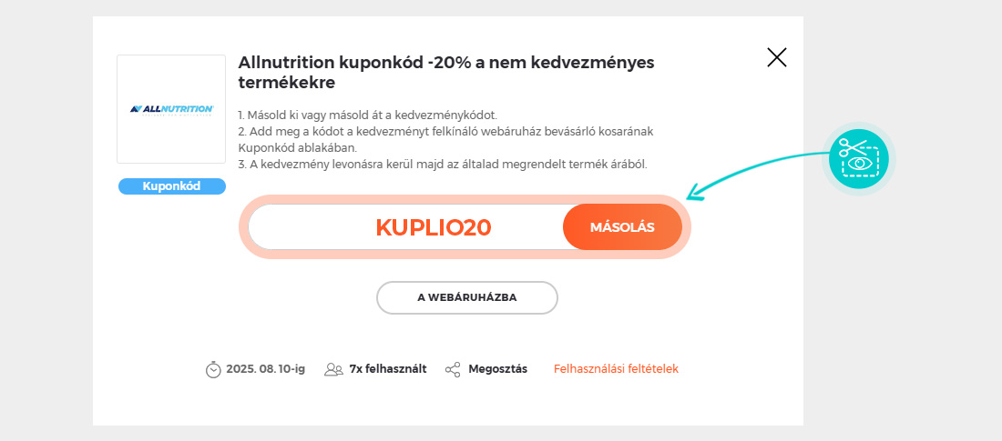 Útmutató egy Allnutrition kuponkód bemásolásához