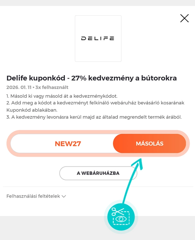 Útmutató egy Delife kuponkód bemásolásához