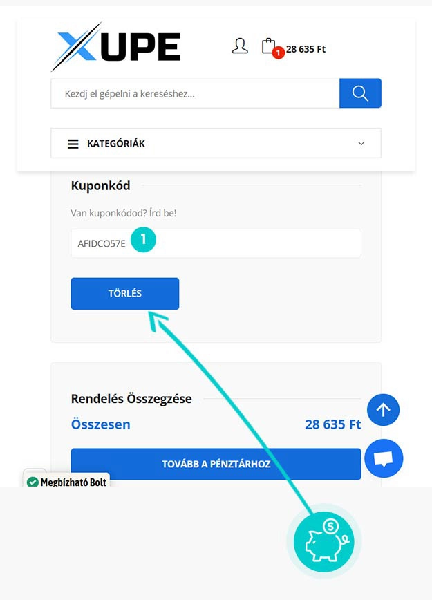 Útmutató egy XuPe kuponkód beváltásához