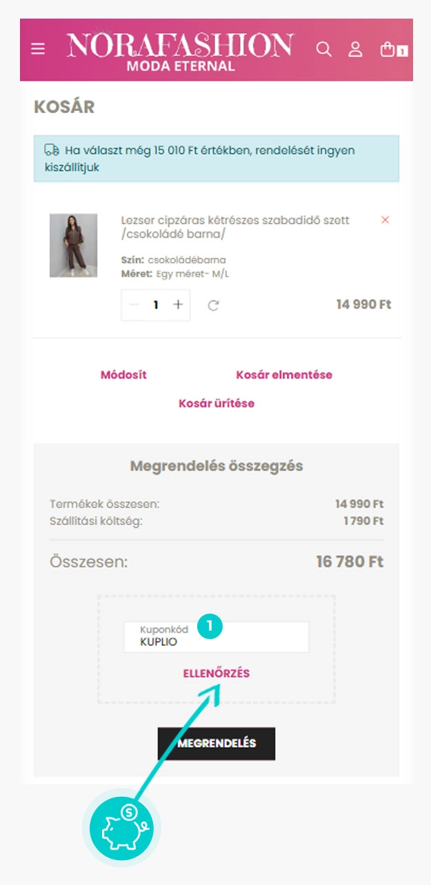 Útmutató egy Norafashion kuponkód beváltásához