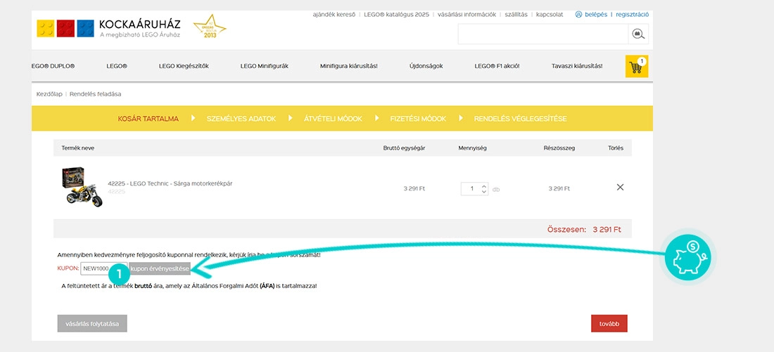 Útmutató egy KockaÁruház kuponkód beváltásához