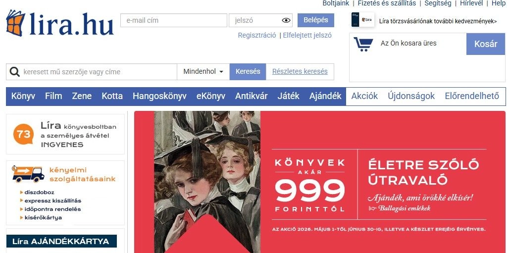 a webáruház főoldalán két női alak
