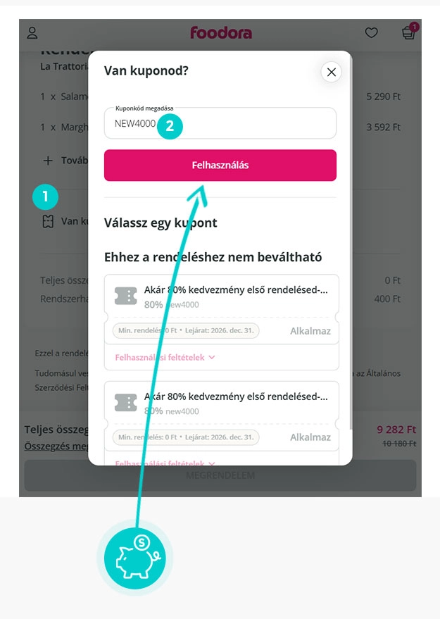 Útmutató egy Foodora kuponkód beváltásához