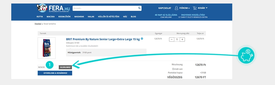 Útmutató egy Fera.hu kuponkód beváltásához