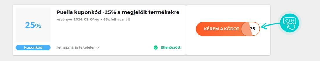 Példa egy Puella kuponkódra
