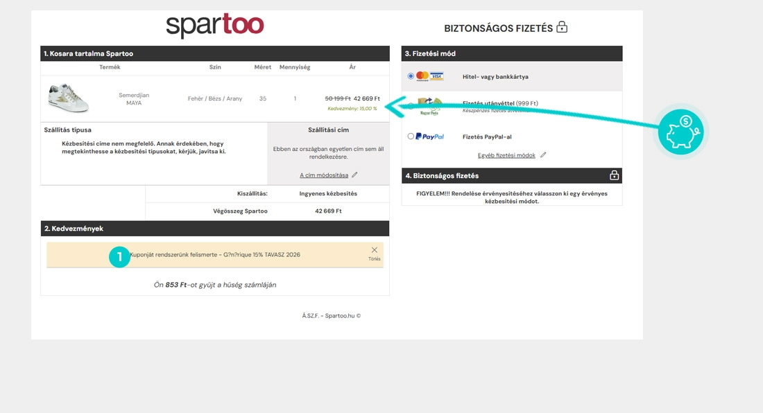 Útmutató egy Spartoo kuponkód beváltásához