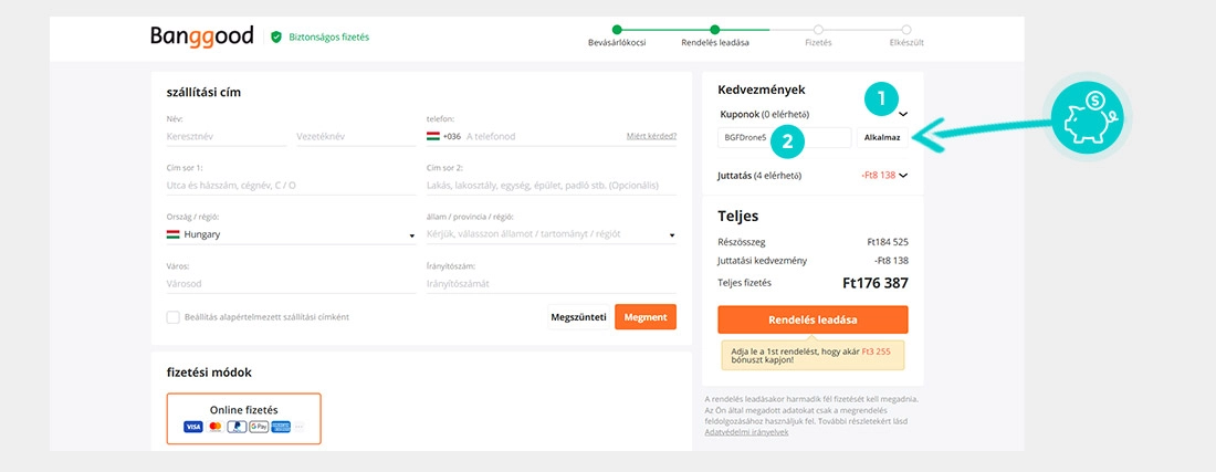Útmutató egy Banggood kuponkód beváltásához