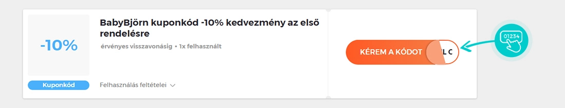Példa egy BabyBjörn kuponkódra