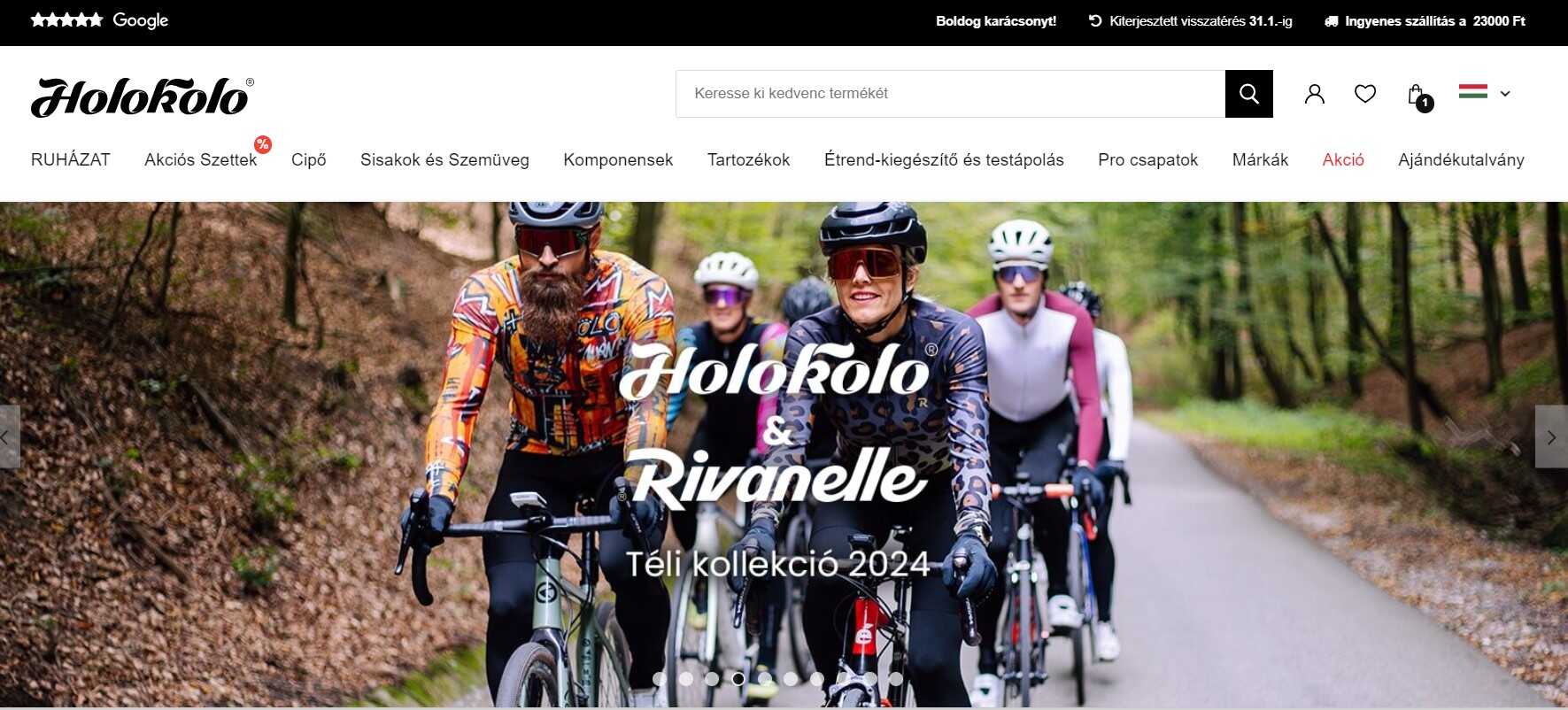 Holokolo webshop főoldala