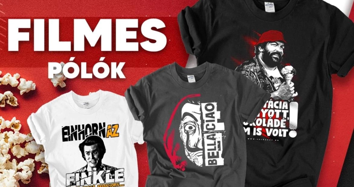Filmes figurák pólókra nyomtatva