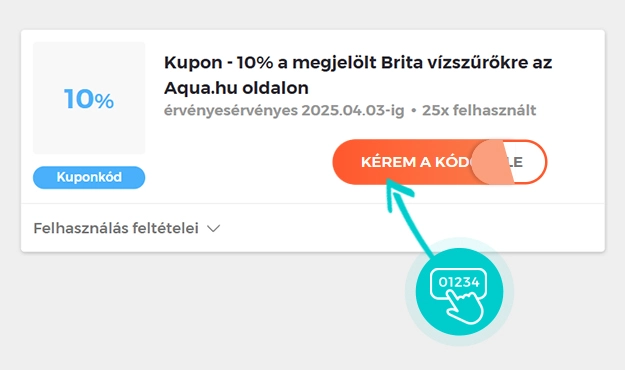 Példa egy Aqua webáruház kuponkódra