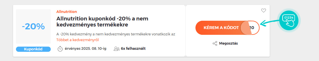 Példa egy Allnutrition kuponkódra