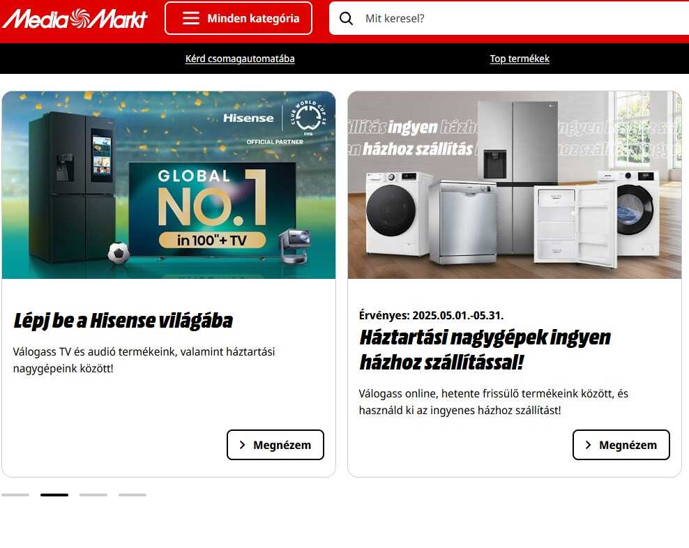 Media Markt főoldala