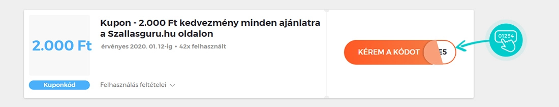 Példa egy Szallasguru kuponkódra