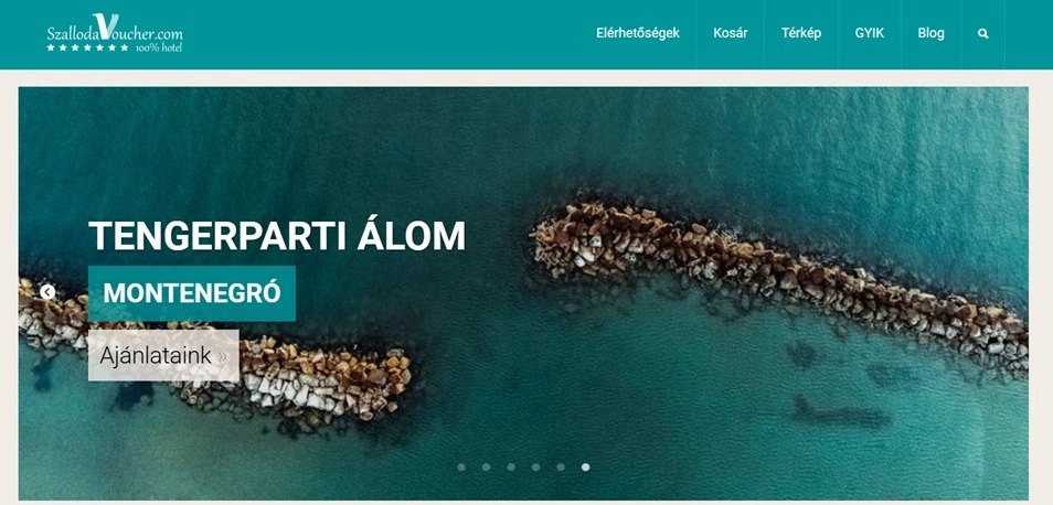 A webáruház főoldala