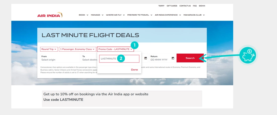 Útmutató egy Air India kuponkód beváltásához